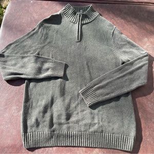 Croft & Barrow Forest Green Long Sleeve Heavyweight 1/4 Zip Sweater Men's Size L